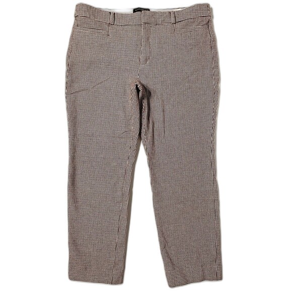 Banana Republic Sloan Purple Black Houndstooth Stretch Crop Ankle Pants Women 12 - Picture 2 of 8